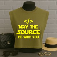 May The Source Be With You Garment-Dyed Women's Muscle Tee