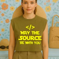 May The Source Be With You Garment-Dyed Women's Muscle Tee