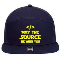 May The Source Be With You 7 Panel Mesh Trucker Snapback Hat