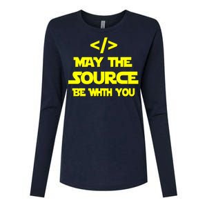 May The Source Be With You Womens Cotton Relaxed Long Sleeve T-Shirt