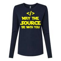 May The Source Be With You Womens Cotton Relaxed Long Sleeve T-Shirt