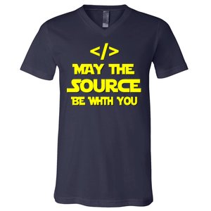 May The Source Be With You V-Neck T-Shirt