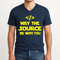 May The Source Be With You V-Neck T-Shirt