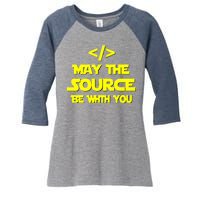 May The Source Be With You Women's Tri-Blend 3/4-Sleeve Raglan Shirt