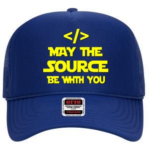 May The Source Be With You High Crown Mesh Back Trucker Hat