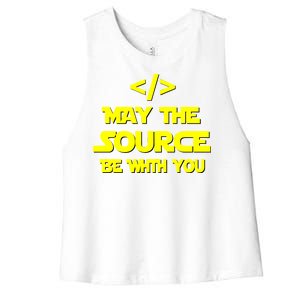 May The Source Be With You Women's Racerback Cropped Tank