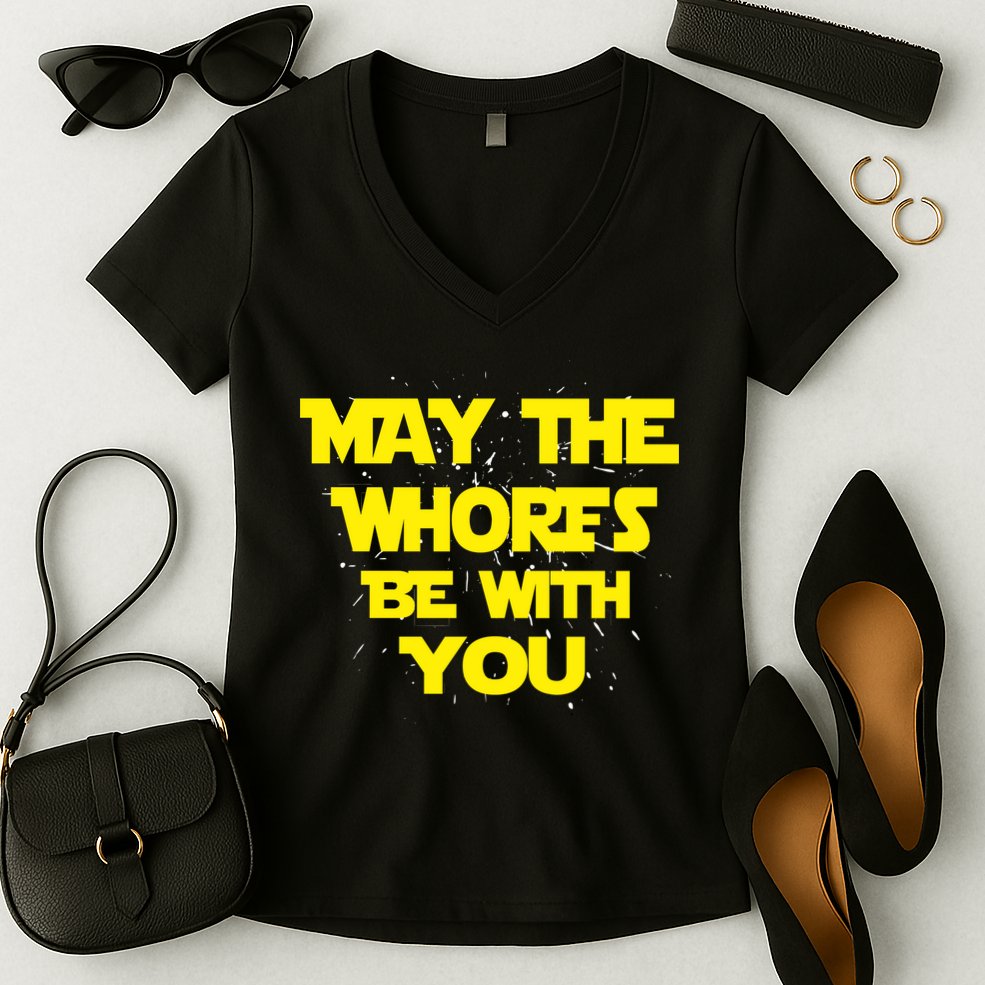 May The Whores Be With You Women's V-Neck T-Shirt