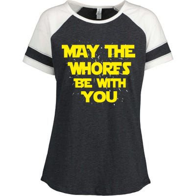 May The Whores Be With You Enza Ladies Jersey Colorblock Tee