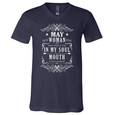 May Woman Funny Birthday V-Neck T-Shirt