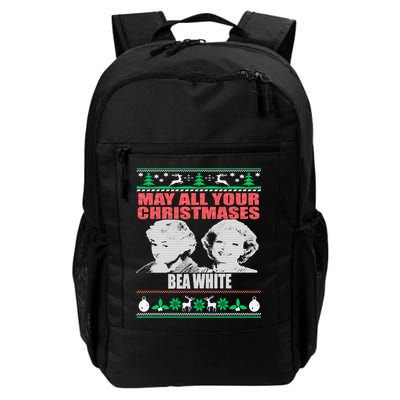 May All Your Christmases Bea White Backpack