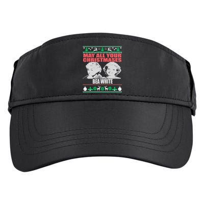 May All Your Christmases Bea White Adult Drive Performance Visor