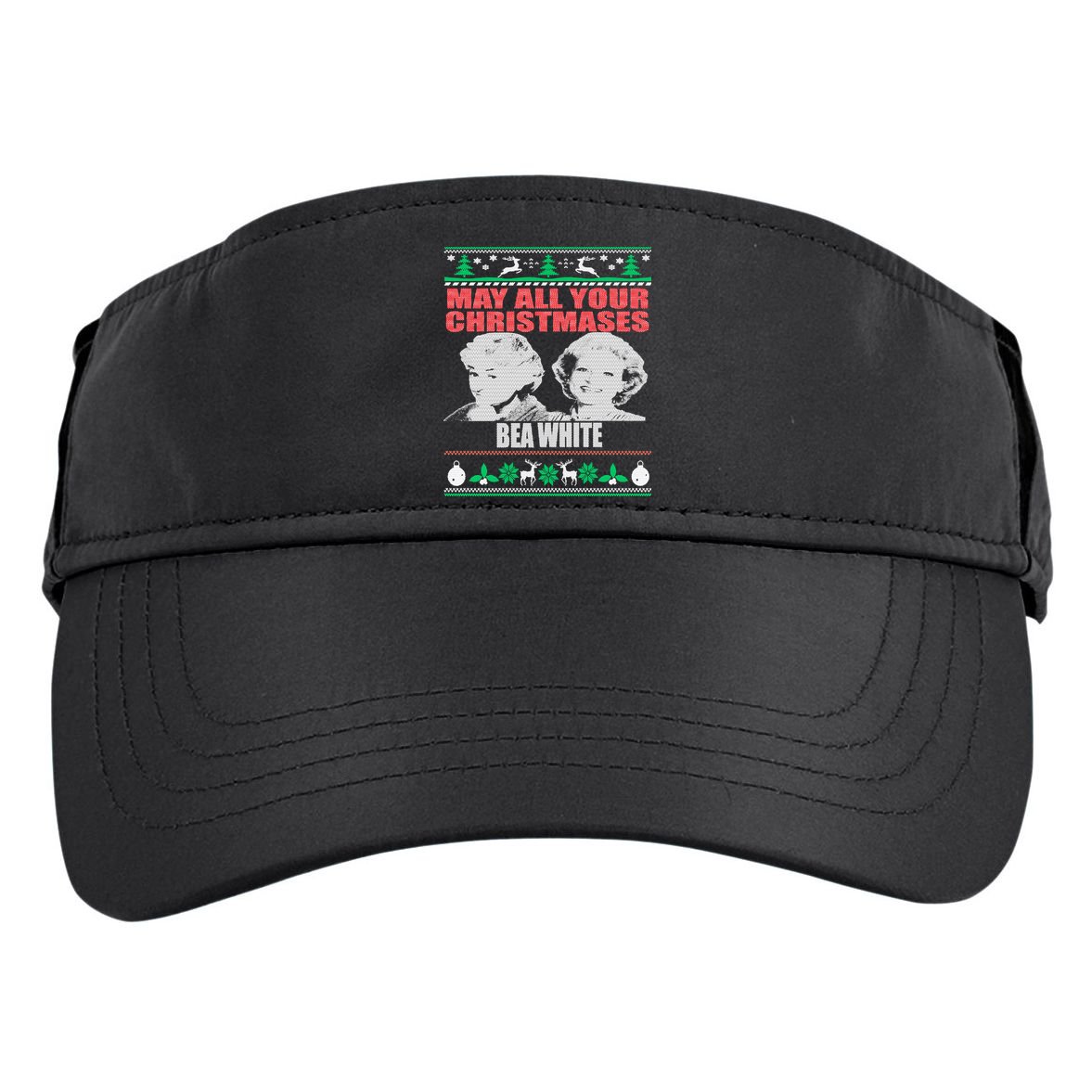 May All Your Christmases Bea White Adult Drive Performance Visor