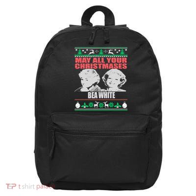 May All Your Christmases Bea White 16 in Basic Backpack