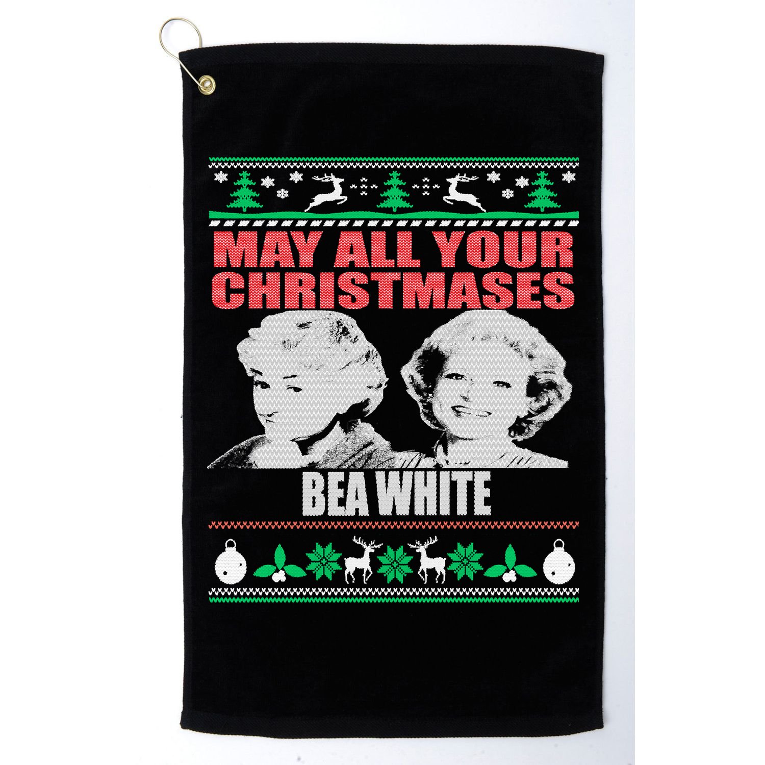 May All Your Christmases Bea White Golf Towel