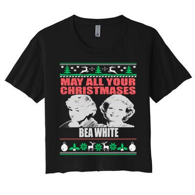 May All Your Christmases Bea White Crop Top