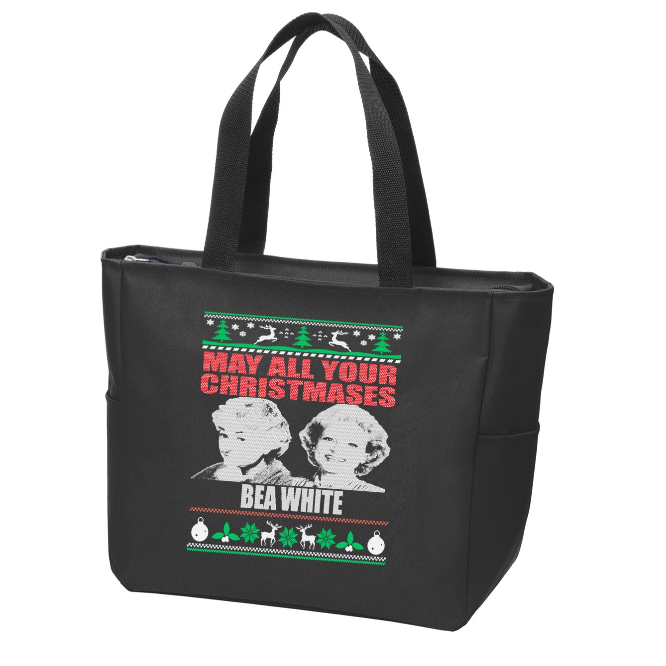 May All Your Christmases Bea White Zip Tote Bag