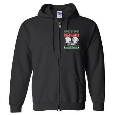 May All Your Christmases Bea White Full Zip Hoodie