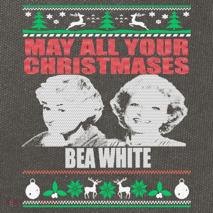 May All Your Christmases Bea White Cotton Canvas Backpack