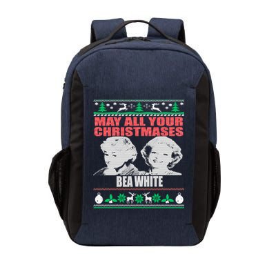 May All Your Christmases Bea White Vector Backpack