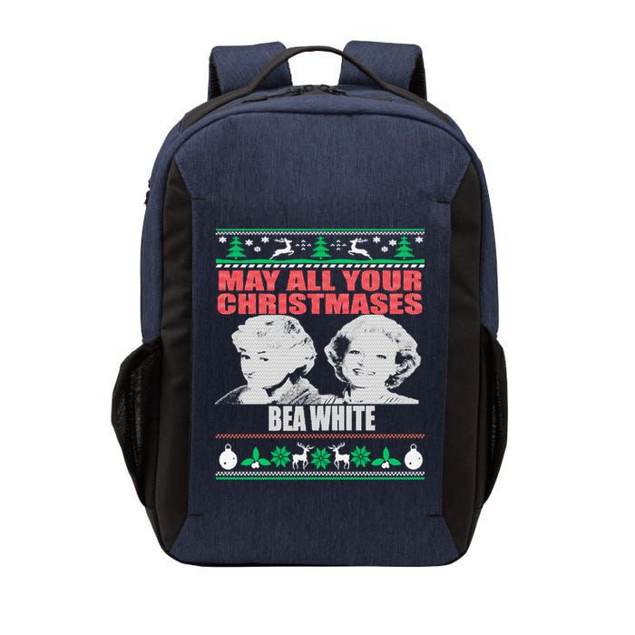 May All Your Christmases Bea White Vector Backpack