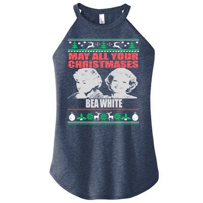 May All Your Christmases Bea White Women's Perfect Tri Rocker Tank