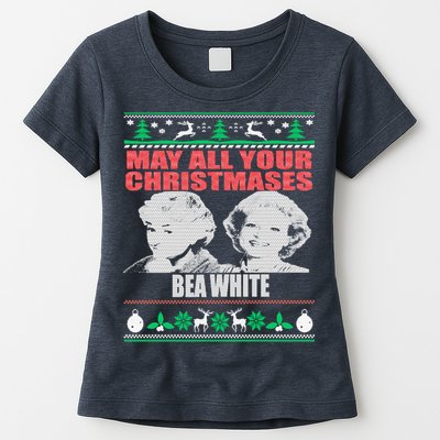 May All Your Christmases Bea White Womens T-Shirt