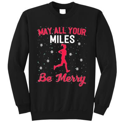 May All Your Miles Be Merry Christmas Running Graphic Tank Top Sweatshirt