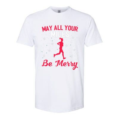 May All Your Miles Be Merry Christmas Running Graphic Tank Top Softstyle® CVC T-Shirt