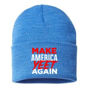 Make America Yeet Again Patriotic Trump Merica Great 2020 Gift Sustainable Knit Beanie