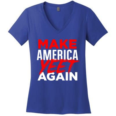 Make America Yeet Again Patriotic Trump Merica Great 2020 Gift Women's V-Neck T-Shirt