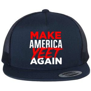 Make America Yeet Again Patriotic Trump Merica Great 2020 Gift Flat Bill Trucker Hat