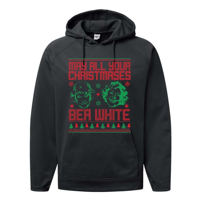 May All Your Christmases Bea White Vintage Performance Fleece Hoodie