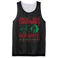 May All Your Christmases Bea White Vintage Mesh Reversible Basketball Jersey Tank