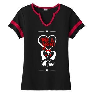 Me And You Happy Valentines Day Gnomes And Hearts Ladies Halftime Notch Neck Tee