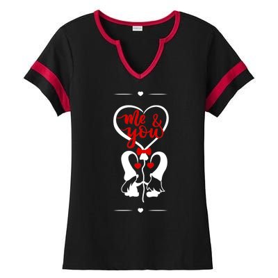 Me And You Happy Valentines Day Gnomes And Hearts Ladies Halftime Notch Neck Tee