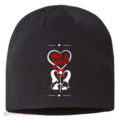 Me And You Happy Valentines Day Gnomes And Hearts Sustainable Beanie