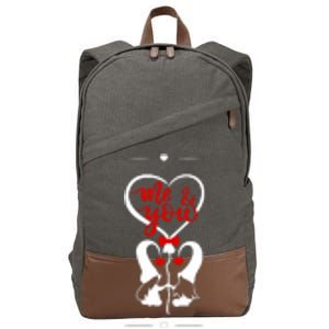 Me And You Happy Valentines Day Gnomes And Hearts Cotton Canvas Backpack