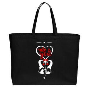 Me And You Happy Valentines Day Gnomes And Hearts Cotton Canvas Jumbo Tote