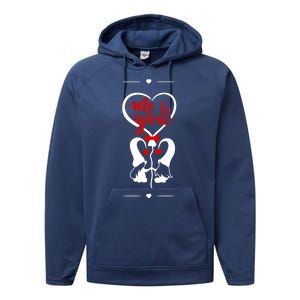 Me And You Happy Valentines Day Gnomes And Hearts Performance Fleece Hoodie