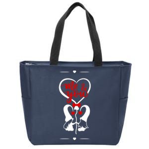 Me And You Happy Valentines Day Gnomes And Hearts Zip Tote Bag