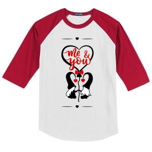 Me And You Happy Valentines Day Gnomes And Hearts Kids Colorblock Raglan Jersey