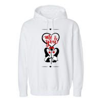 Me And You Happy Valentines Day Gnomes And Hearts Garment-Dyed Fleece Hoodie