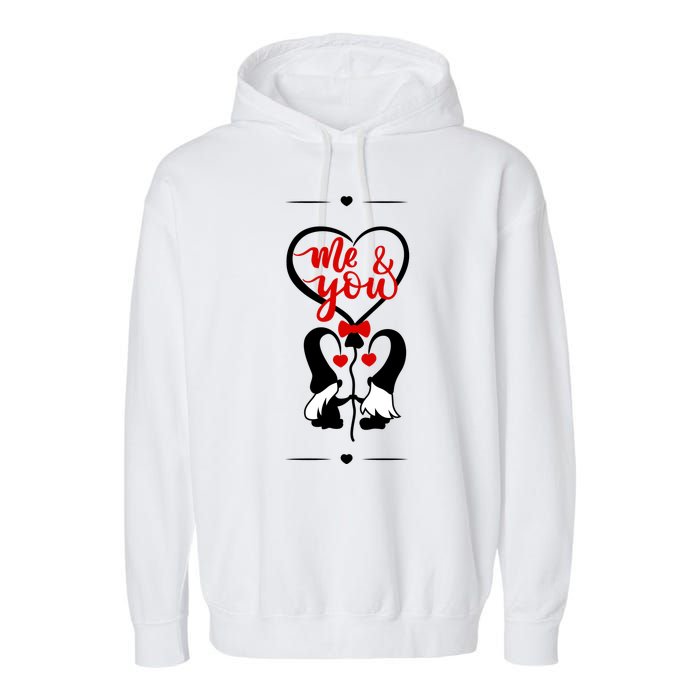 Me And You Happy Valentines Day Gnomes And Hearts Garment-Dyed Fleece Hoodie