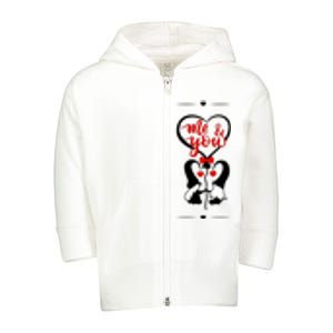 Me And You Happy Valentines Day Gnomes And Hearts Toddler Zip Fleece Hoodie