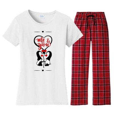 Me And You Happy Valentines Day Gnomes And Hearts Women's Flannel Pajama Set