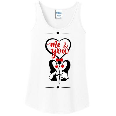 Me And You Happy Valentines Day Gnomes And Hearts Ladies Essential Tank