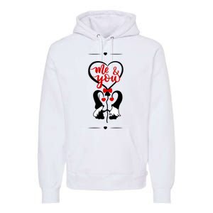 Me And You Happy Valentines Day Gnomes And Hearts Premium Hoodie