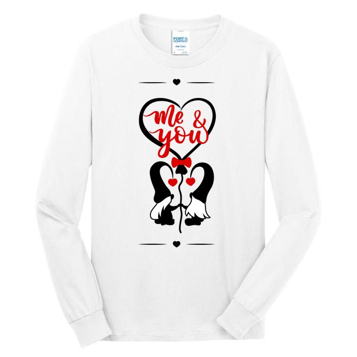 Me And You Happy Valentines Day Gnomes And Hearts Tall Long Sleeve T-Shirt