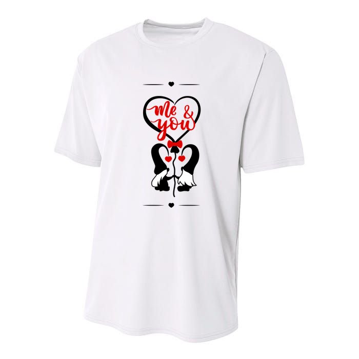 Me And You Happy Valentines Day Gnomes And Hearts Youth Performance Sprint T-Shirt