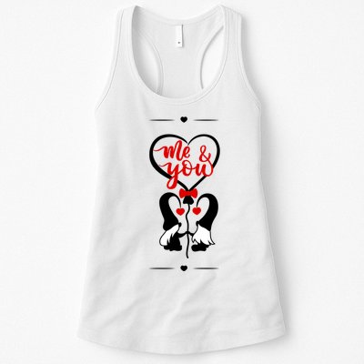 Me And You Happy Valentines Day Gnomes And Hearts Womens Tank Top